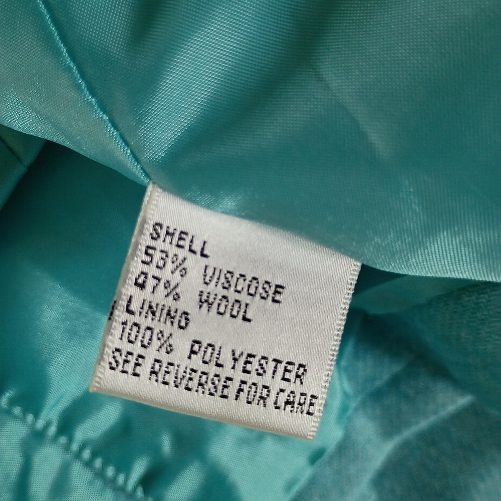 Womens Turquoise Button-Front Jacket - image 10